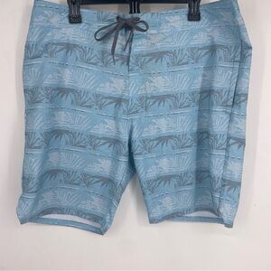 Travis Mathew Barnstormed Board Shorts Heather Swim Trunks Blue Mens 36 1MW427
